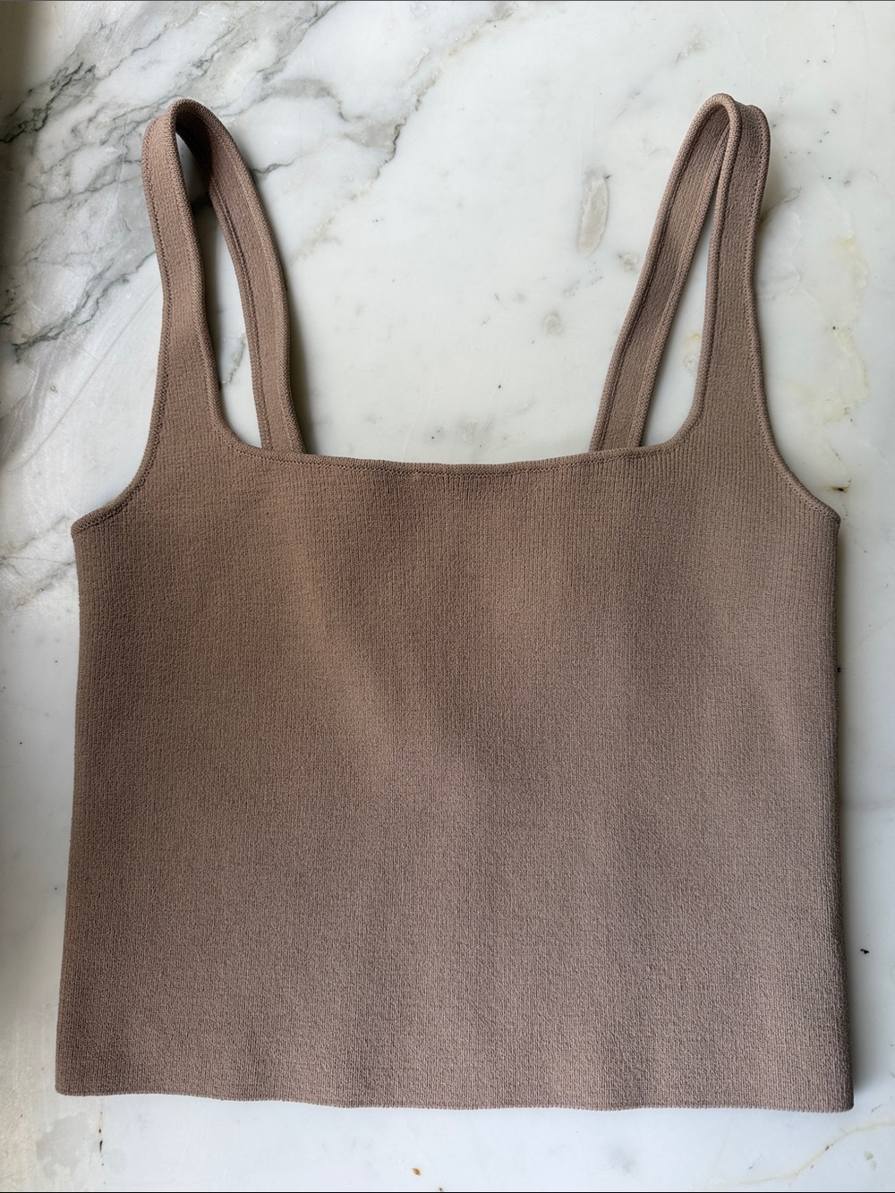Scanlan Theodore Women’s Square Neck Knit Tank Top - Taupe